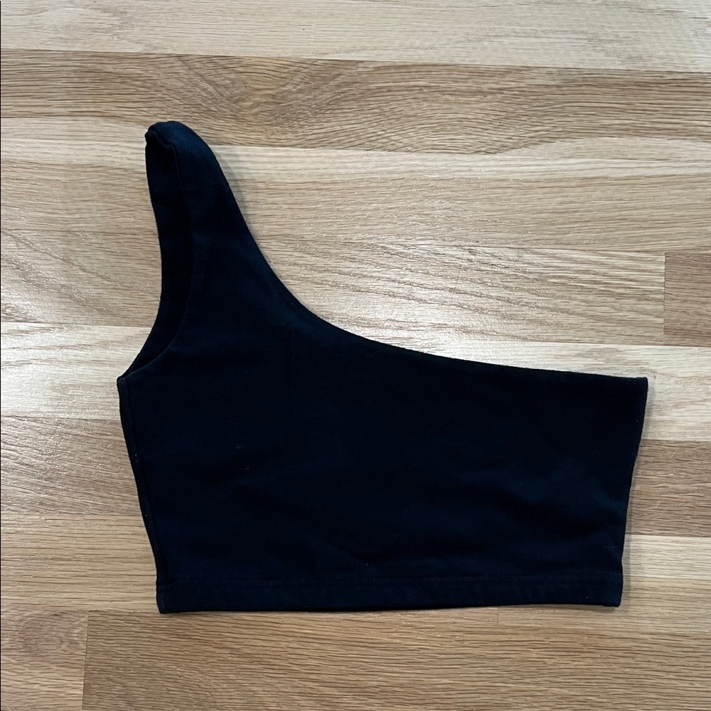 Black Asymmetrical Crop Top